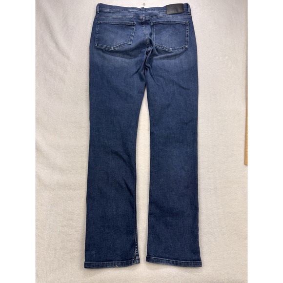 Fidelity Jeans Mens 36x34 Blue Torino Slim Straight Mid Rise Dark Stretch Denim - Picture 5 of 10